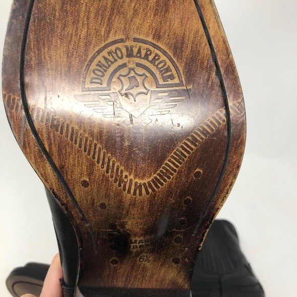 Donato Marrone Black Leather Ankle Boots Men’s 6.5 - Picture 12 of 12